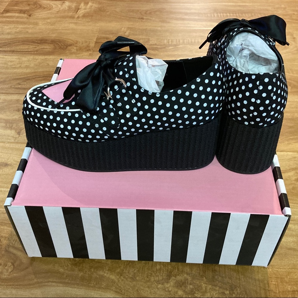 Dolls Kill Charla Tedrick Sweetheart Polkadot Platform Janes - Picture 5 of 9